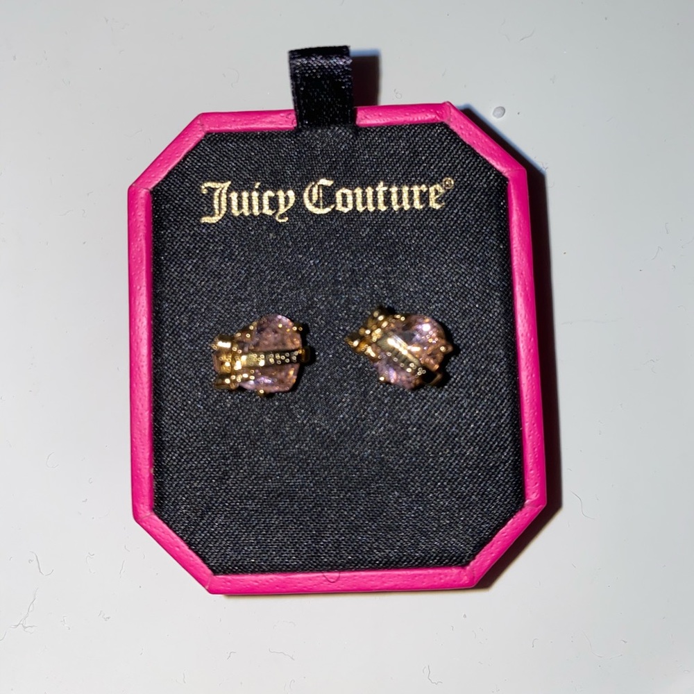JUICY COUTURE: pink heart stud earrings